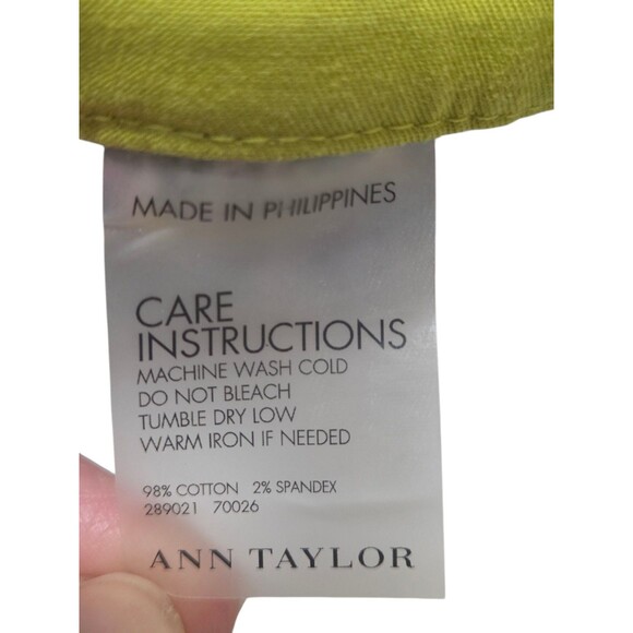 Ann Taylor Chelsea Crop Mid Rise Pants Women's 8 Purple Green Side Zip H19.1 - Picture 6 of 11